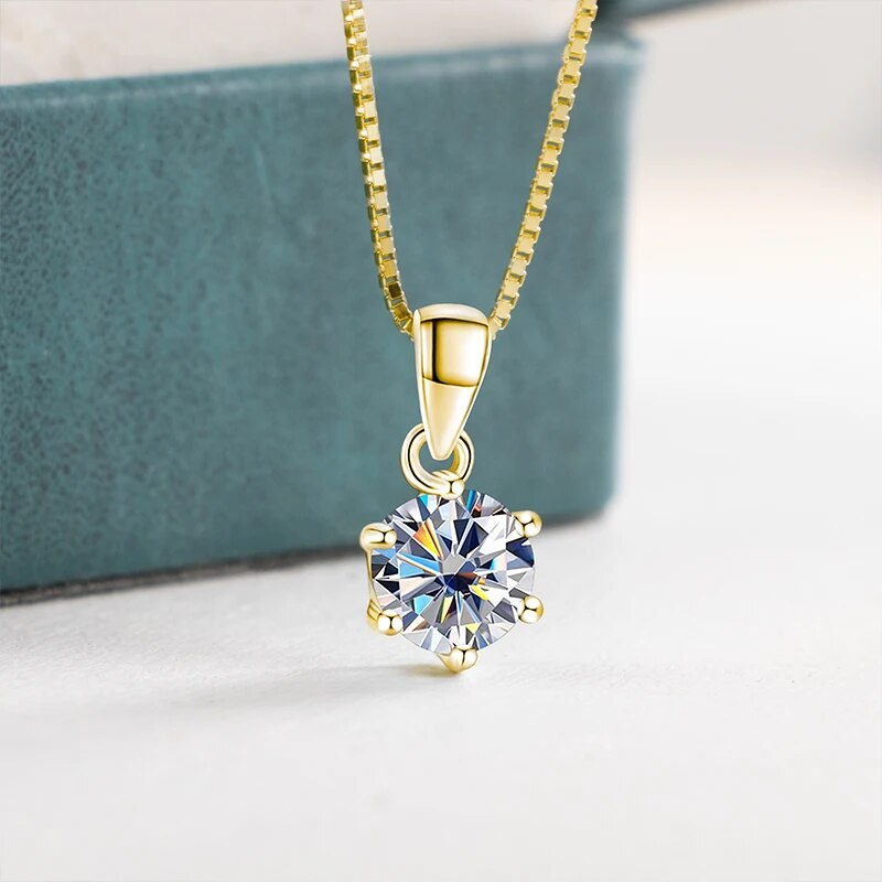 Collana con ciondolo in moissanite autentica da 1 CT Tancise per donna, gioielli raffinati per matrimonio, festa in argento sterling di alta qualità_voghion.com