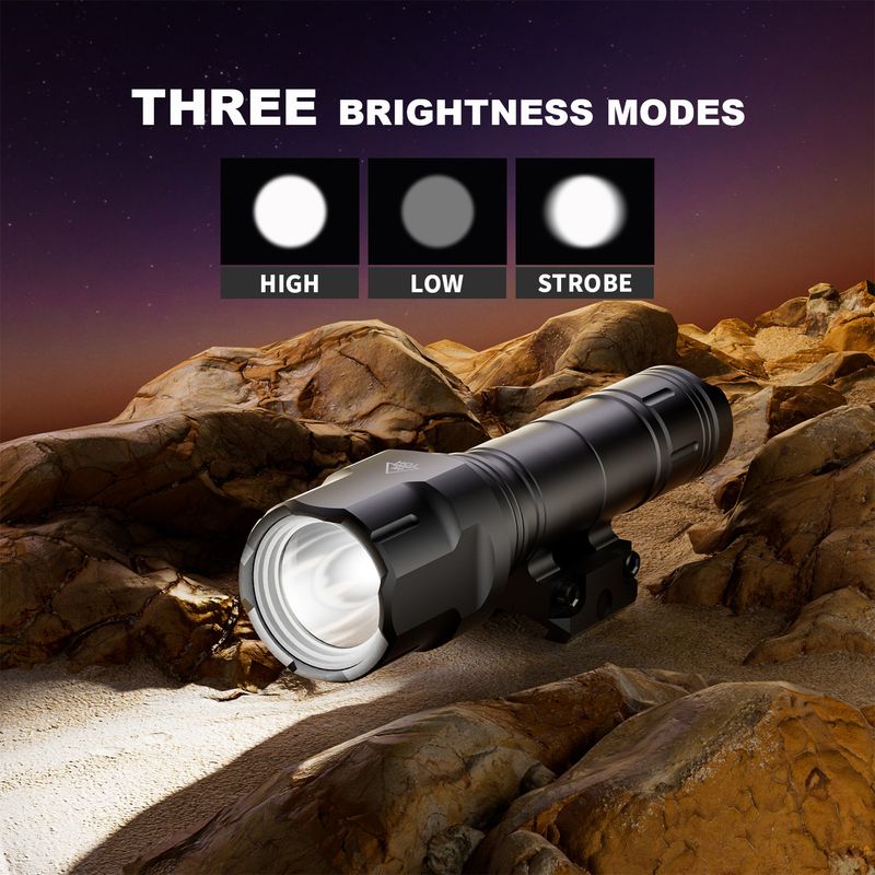 4025 Outdoor-Metall-LED 1200 Lumen Wasserdicht Stoßfest Mit Gleitschiene Blinkendes Starkes Licht Rattenschwanz Taktische Taschenlampe_voghion.com