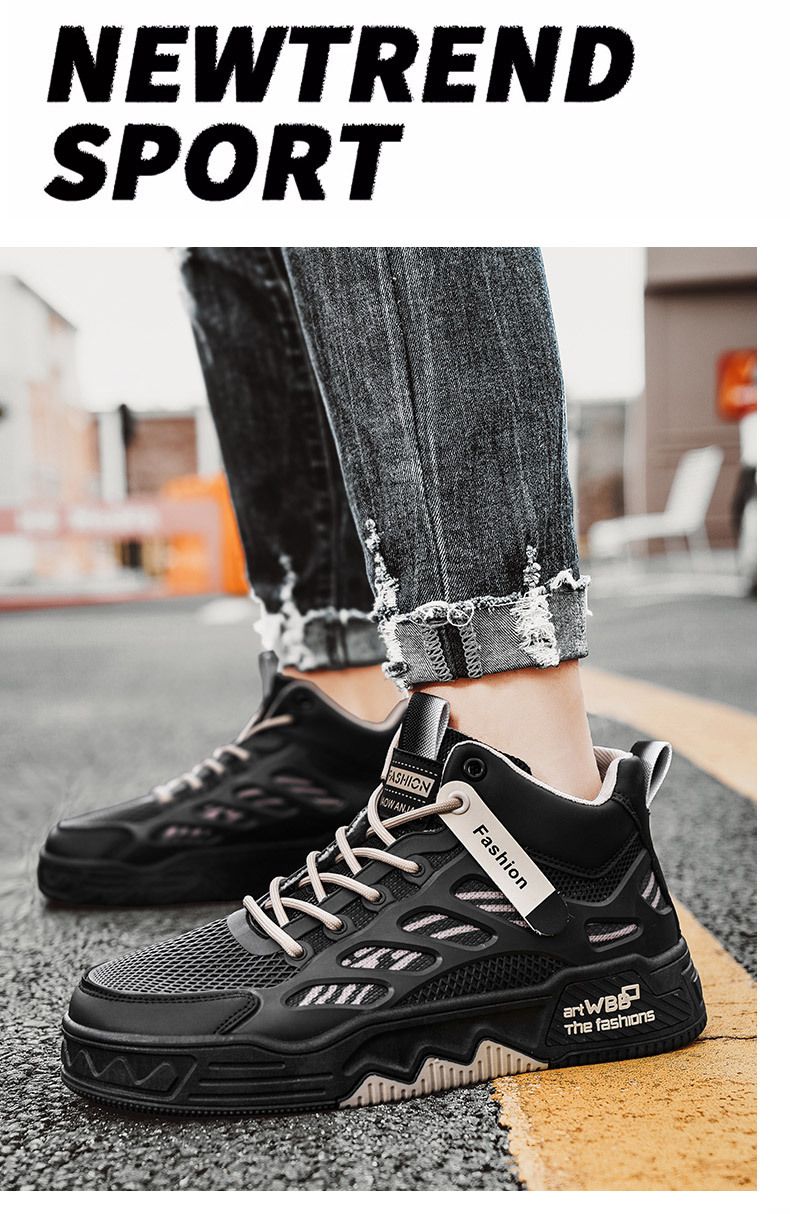 Zapatos Air Force One para hombre, zapatillas de deporte de caña alta de marca de moda popular, nuevo estilo de primavera, zapatos deportivos casuales transpirables de malla, zapatos blancos_voghion.com