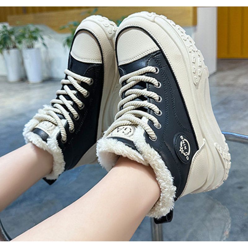 Stivali da neve da donna nuovi, spessi, in velluto, caldi, in cotone, scarpe alte, piccole, bianche_voghion.com