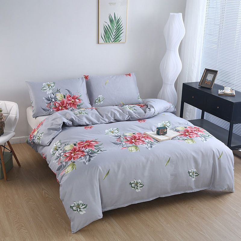 Conjunto de capa de edredom de algodão escovado de luxo estampado - roupa de cama macia tamanho casal/queen/king size para casa e dormitório universitário_voghion.com
