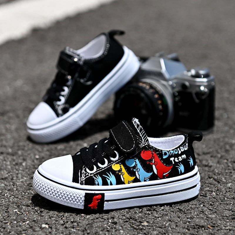 Scarpe basse casual per bambini in tela per ragazzi e ragazze in tela per bambini, sneakers singole traspiranti primaverili e autunnali_voghion.com