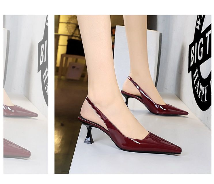 2A02 Stil Minimalistischen Damenschuhe, Weingläser, High Heels, Flache Öffnung, Kleine Quadratische Kopf, Ausgehöhlten Riemen, Und_voghion.com