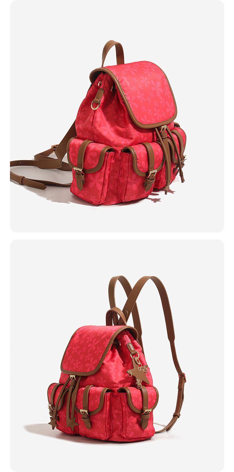 2025 Frühjahr und Sommer Neue Nicole Design Blume Reise Große Kapazität Leichte Damen College Klasse Rucksack Mode Vielseitig Casual_voghion.com