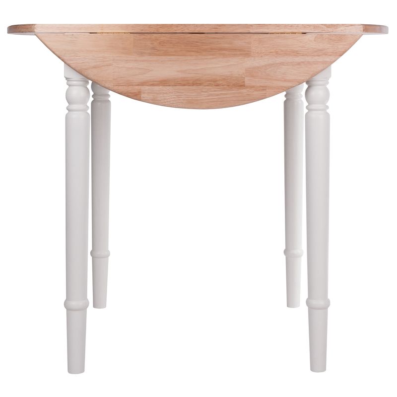 Sorella Round Drop Leaf Table; Natural and White_voghion.com