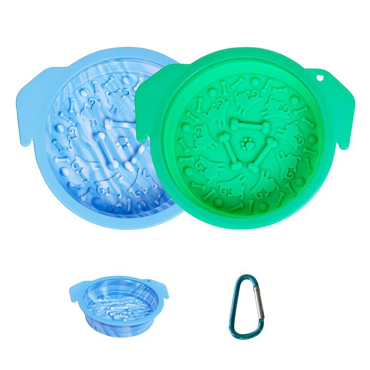 Factory Direct Outdoor Feeder Slow Food Lick Mat Silicone Foldable Dog Pet Bowl_voghion.com