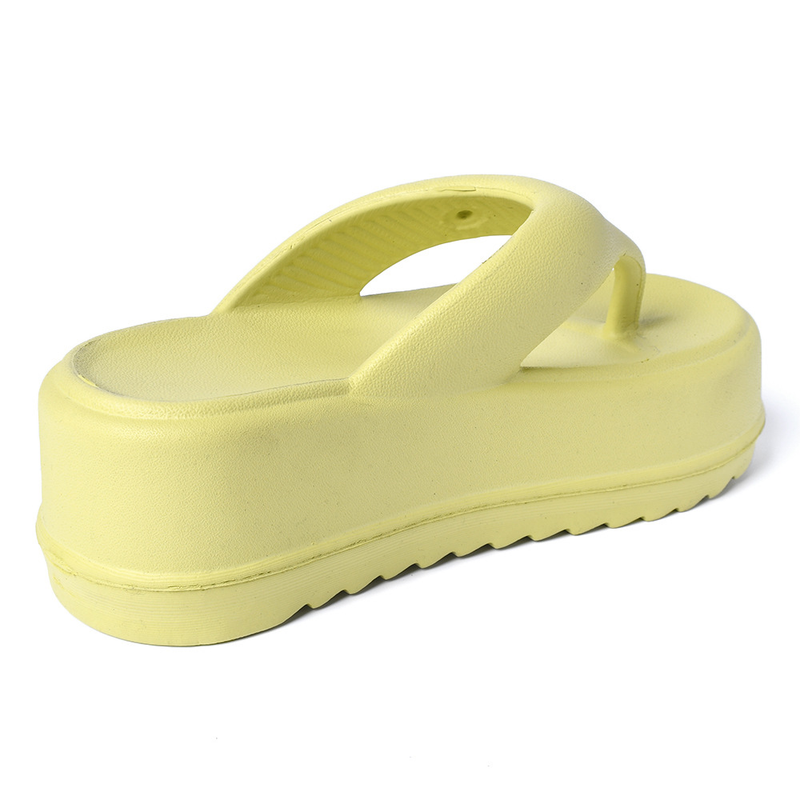 EVA thick-soled high-heeled flip-flops women's non-slip soft bottom stepping on feces feeling pinch-toe flip-flops for women_voghion.com