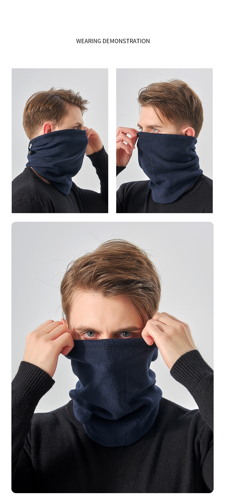 Unisex Winter ski mask Riding neck Outdoor warm fleece windproof polar fleece motorcycle neck cover_voghion.com