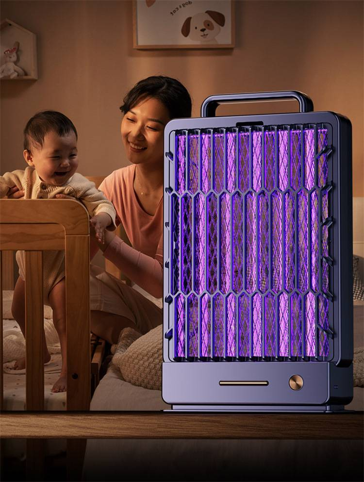 Lampe anti-moustiques électrique rechargeable – Lampe anti-insectes UV intérieure/extérieure avec technologie d'attraction automatique – Piège à insectes portable_voghion.com