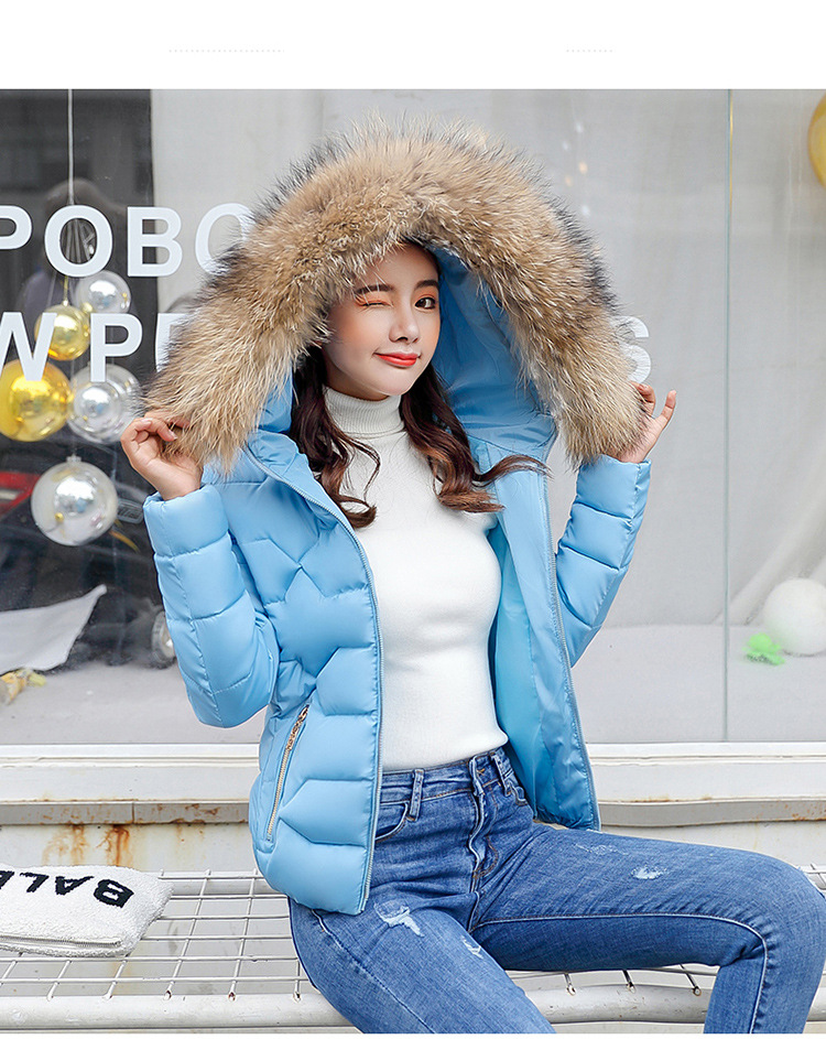 Dameskleding, korte gewatteerde jas met capuchon van imitatiebont, slim fit winterjas, warme gewatteerde bovenkleding voor vrije tijd en woon-werkverkeer (wit, grijs, zwart, roze)_voghion.com