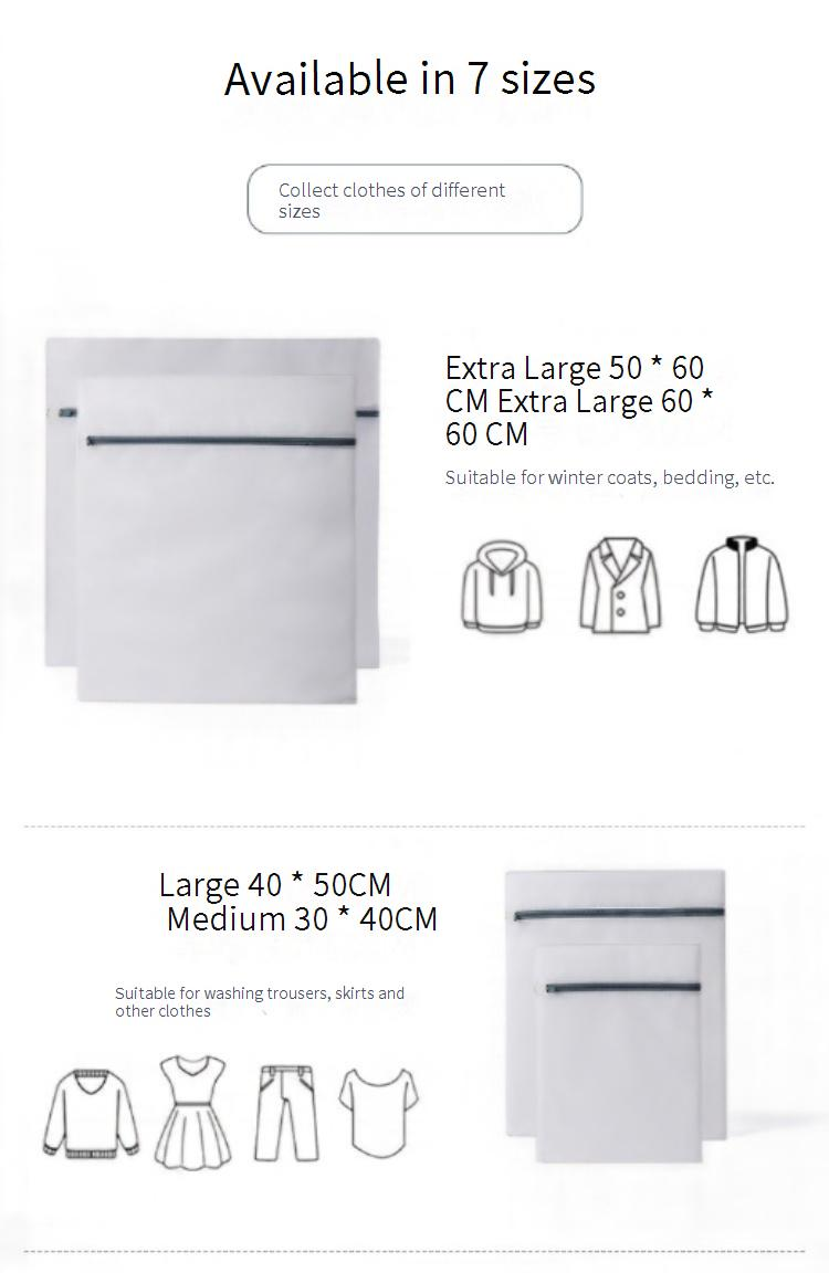 Sacs à linge en maille polyester de qualité supérieure – Ensemble multi-tailles pour linge délicat, sous-vêtements et vêtements de bébé (mailles fines/grosses, carrées/cylindriques)_voghion.com
