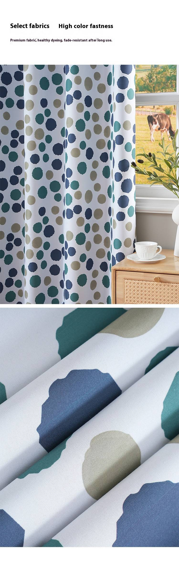Nordic Minimalist Blackout Curtains – Stylish Printed Polyester Drapes (90-100% Light Blocking, Thermal Insulation, Eyelet Design)_voghion.com