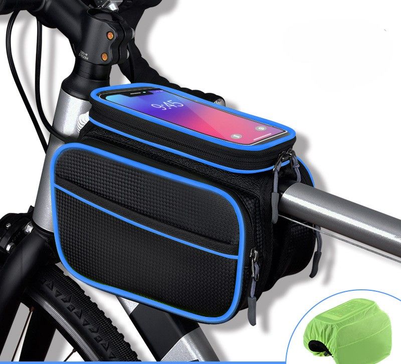 Vigas dianteiras para bolsa de bicicleta, vigas para celular à prova d'água de grande capacidade para montanha, equipamento para andar de selim_voghion.com