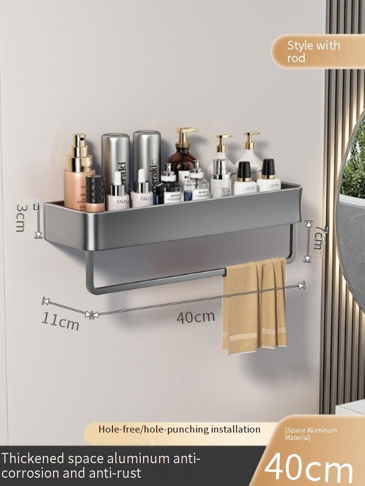 Wandmontiertes Badezimmerregal aus Rotguss – platzsparender Aufbewahrungs-Organizer für Dusche, Toilette und Waschbecken_voghion.com