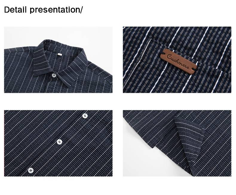 Men's Clothing Textured Slightly Wrinkled Contrasting Striped Short Sleeved Shirt Summer New Japanese Style Loose Casual Lapel Shirt Jacket Q_voghion.com