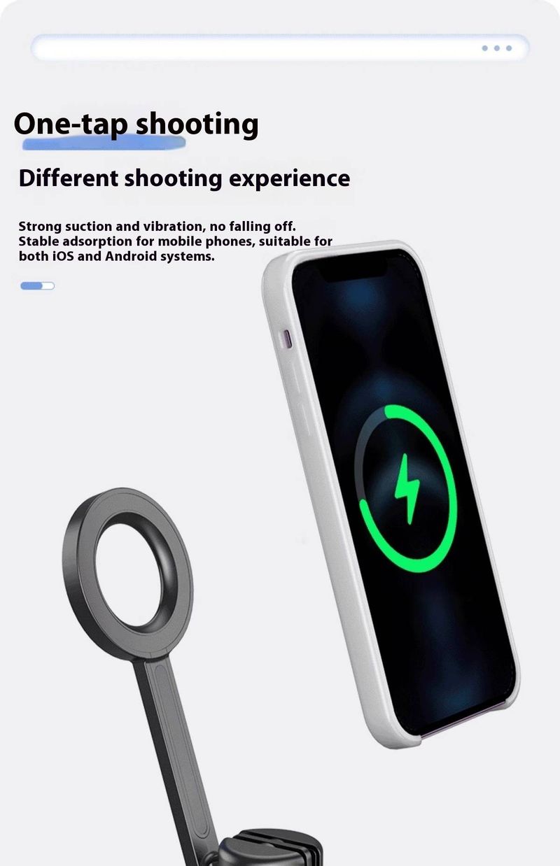 Supporto magnetico per treppiede per telefono con telecomando Bluetooth, selfie stick estensibile da 1,45 m/1,7 m per vlogging, streaming live e fotografia all'aperto_voghion.com