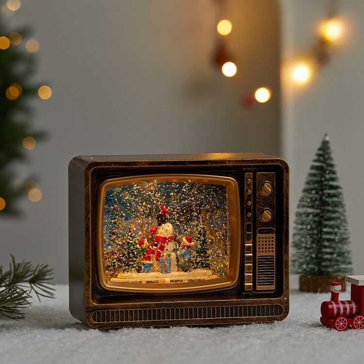 Carillon natalizio per TV con luci a LED - Design Babbo Natale/Renna/Pupazzo di neve, Decorazione rotante, Regalo per le feste, Arredamento per la casa_voghion.com