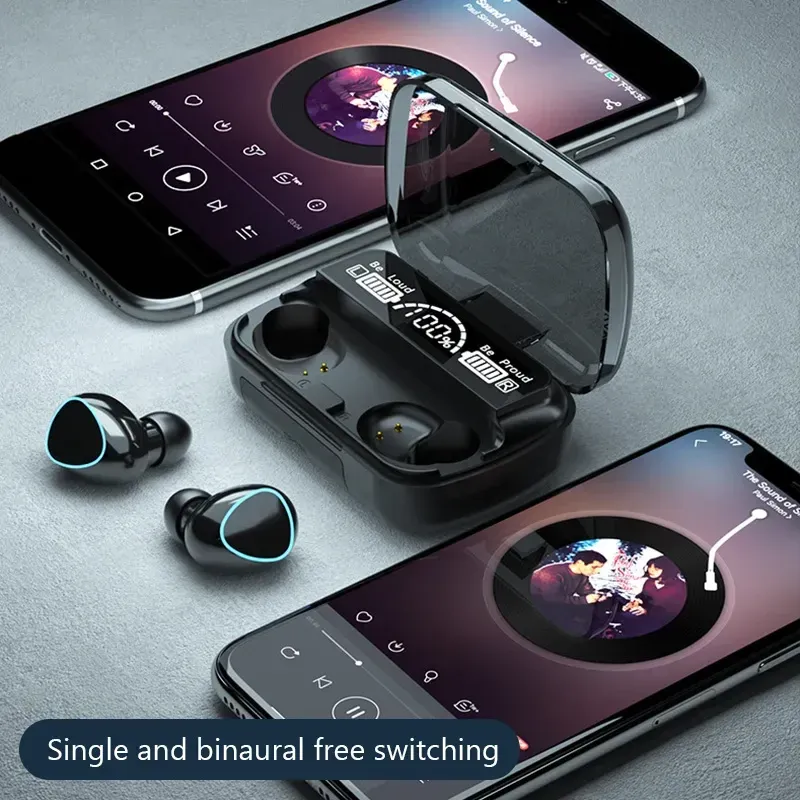 Casque audio sans fil Bluetooth M10 TWS avec micro, chargeur 3 000 mAh, affichage LED_voghion.com