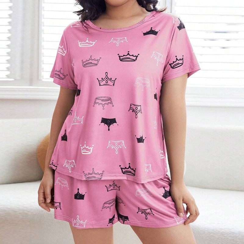 Underwear & Sleepwears Supply Of Thin For Women Summer New Loose T Shirt Shorts Plus Fat Large Size Home Clothes Suit_voghion.com