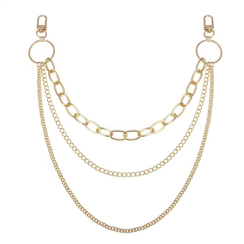 Metal Punk Cross Unisex Accessories Multi-layer Keychain Pants Chain_voghion.com