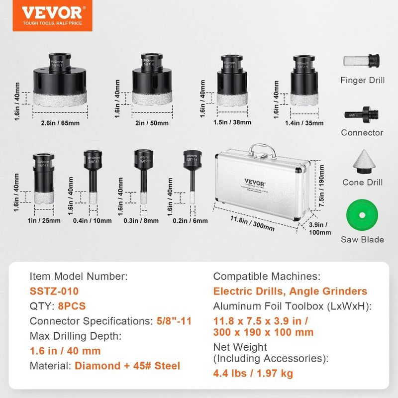 Blade 25 10 And S Saw 35 Saw Bit Finger Diamond Milling Diamond Bit Core 50 With 38 Bit Kit Set 8 PCS 6 Cone Drill 8 65mm Hole_voghion.com