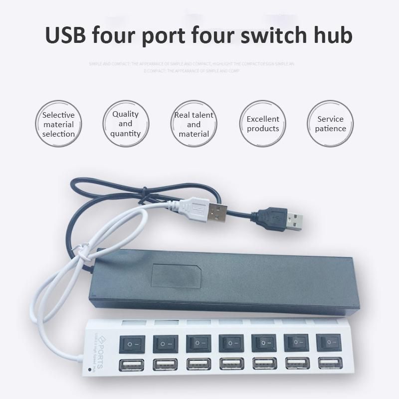 RYRA High Speed 4/7 Ports USB HUB 2.0 Adapter Expander Multi USB Splitter Multiple Extender z przełącznikiem 30CM Kabel do komputera PC Laptop XYZ_voghion.com
