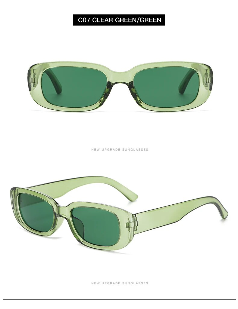 Nouveautés 4 pièces/ensemble monture rectangulaire pour femmes hommes couleur bonbon lunettes de soleil mode y2k lunettes d'extérieur vintage uv400_voghion.com