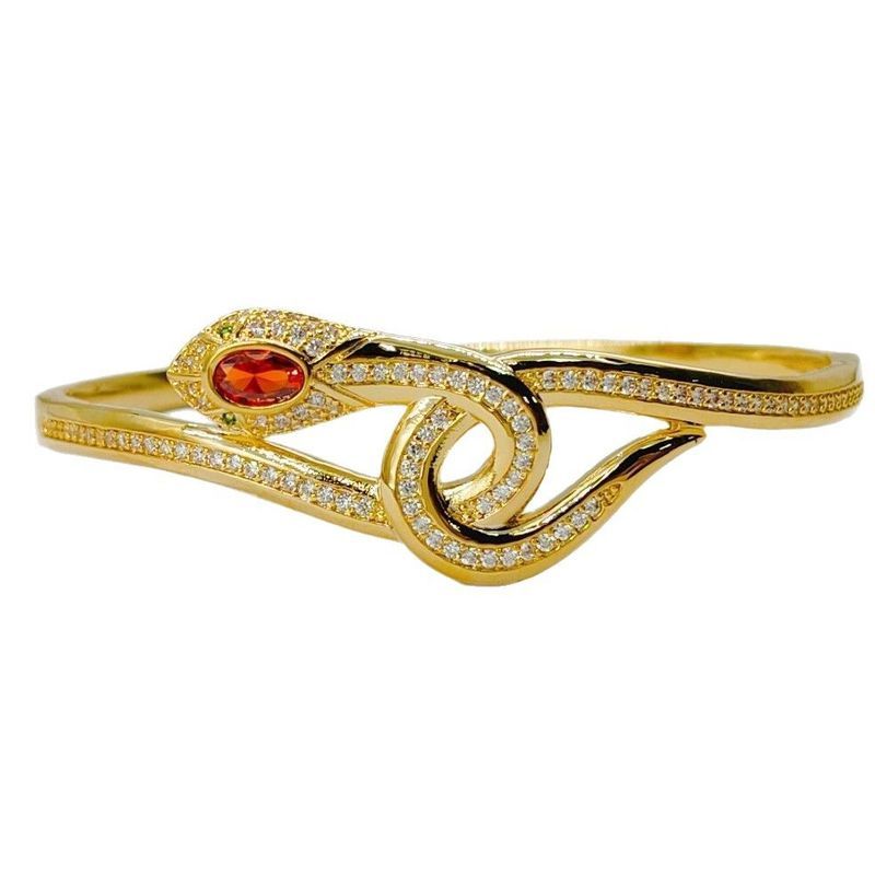 Snake Wrap Bracelet For Women Gold Plated Zircon Animal Bangle Unique Fashion Jewelry_voghion.com