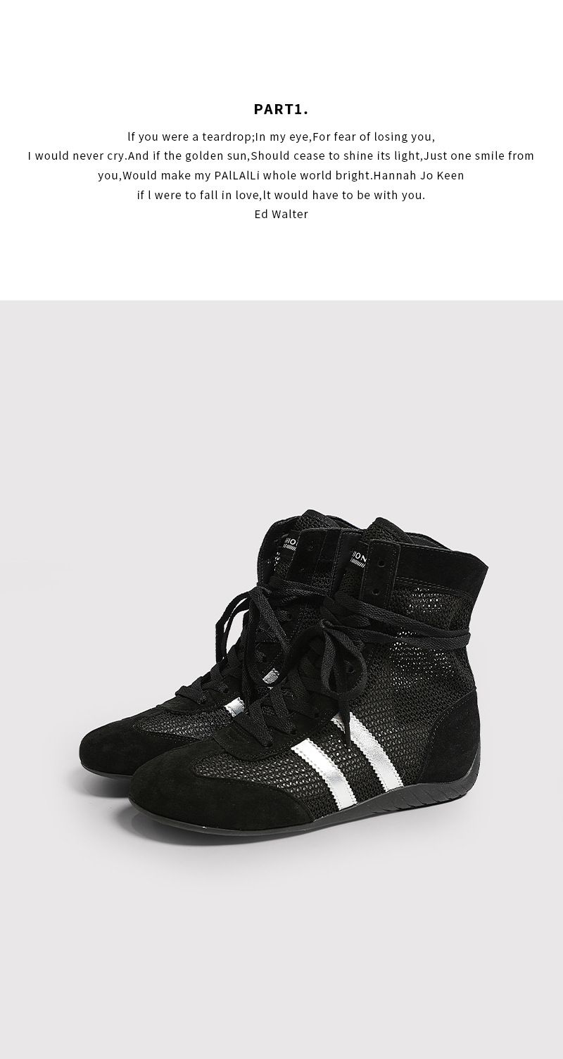 Stivali da boxe da donna con solette in lattice/Stivali da boxe traspiranti in rete cava Martin 2025, scarpe bianche di nuovo stile_voghion.com