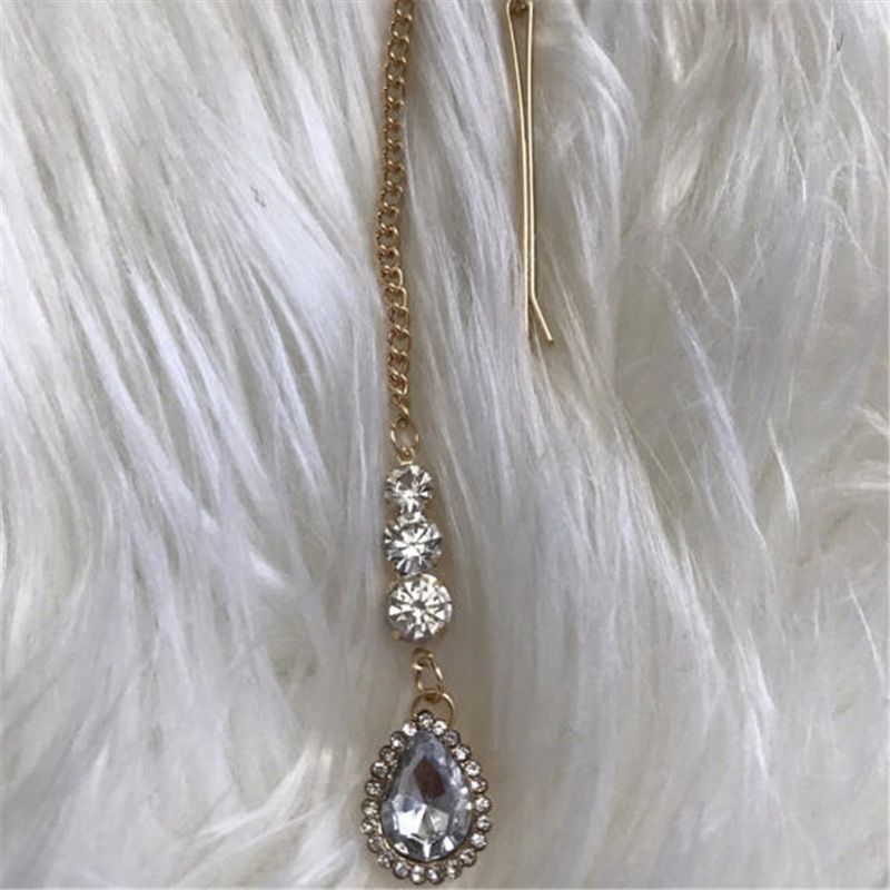 Boemski stil tekuće kapanje modni svestrani mladenka rhinestone dodaci za čelo lančić za kosu_voghion.com