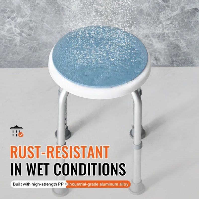 Sgabello per donne incinte con punte in gomma regolabili, adatto per anziani, sedia senza attrezzi + sedia antiscivolo sicura per disabili, 6 docce, 1 pezzo, 300 libbre_voghion.com