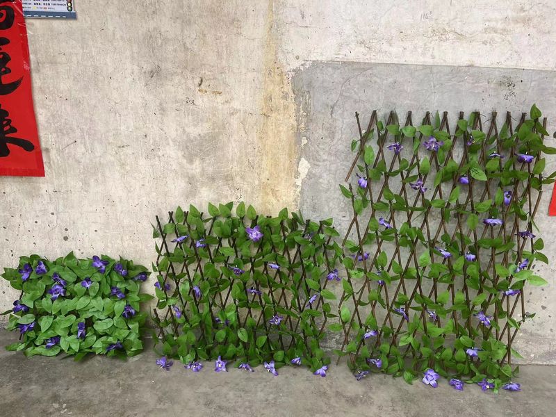 Valla de simulación de troncos de alta calidad, recinto de flores de simulación, decoración de patio, planta verde de simulación, flor de plástico_voghion.com