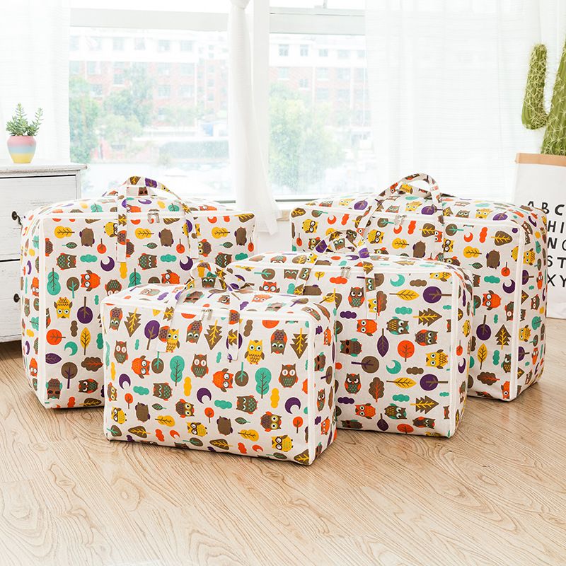 Home Storage & Organization Cotton And Linen Printed Quilt Packing Bag Storage Box Moisture Proof And Insect Proof Fabric Clothing Soft Storage Bag_voghion.com