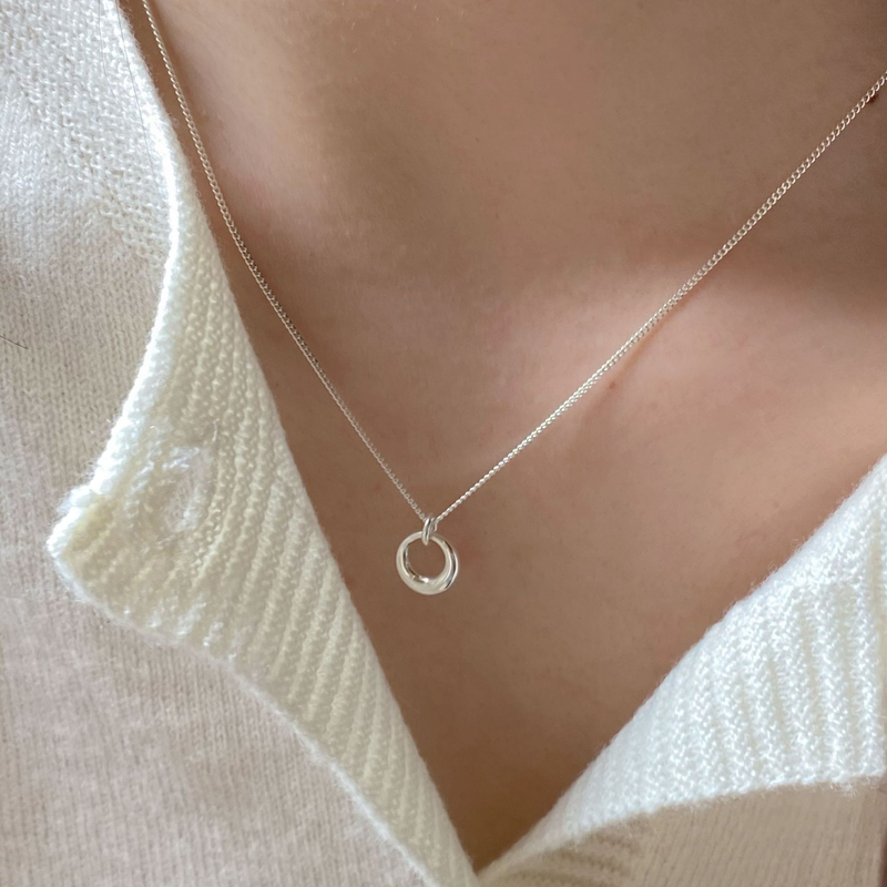 Kreis Anhänger Halskette Schmuck Kreis Charm Geometrische Halskette_voghion.com