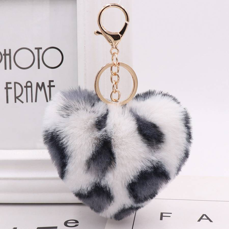 Leopard Herz Schlüsselanhänger Plüsch Schlüsselanhänger Anhänger Tasche Dekoration Schlüsselanhänger_voghion.com