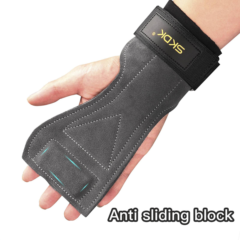 Cowhide palm guard wear resistant non slip wrist guard fitness weightlifting power belt hard pull pull up protective gear_voghion.com