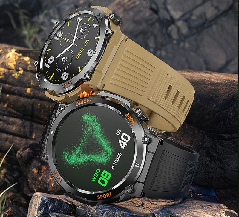 Nouvelle montre intelligente HT17 ronde Bluetooth appel fréquence cardiaque et surveillance de la pression artérielle montre de sport en plein air à trois épreuves_voghion.com