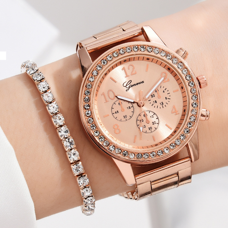 Dámské hodinky Three Eyes Set Quartz Diamond Watch Dárkové hodinky_voghion.com