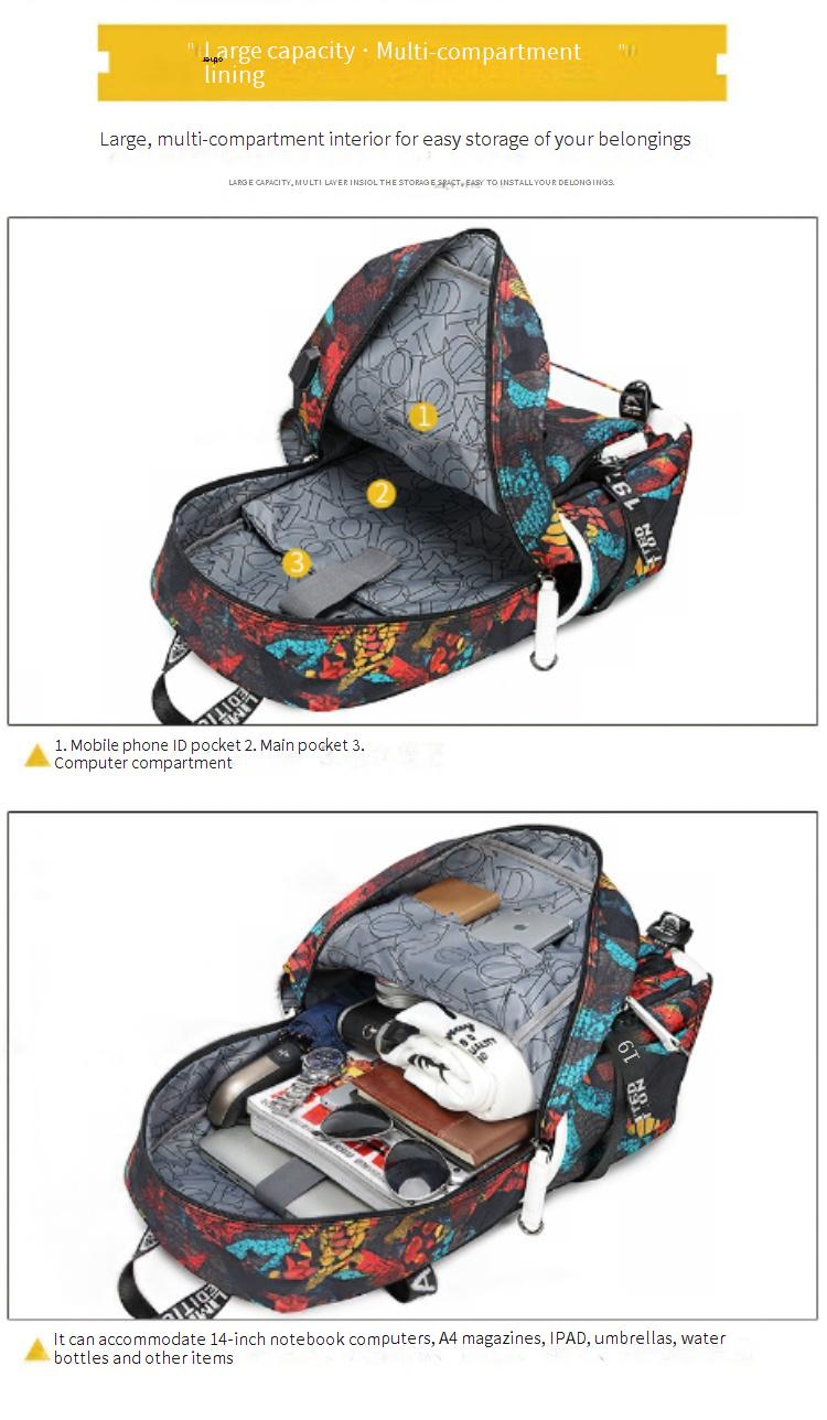 Borse da donna Zaino di grande capacità per uomo Stile Impermeabile Nuovo semplice Zaino per studenti Zaino per computer con trasferimento termico per uomo_voghion.com