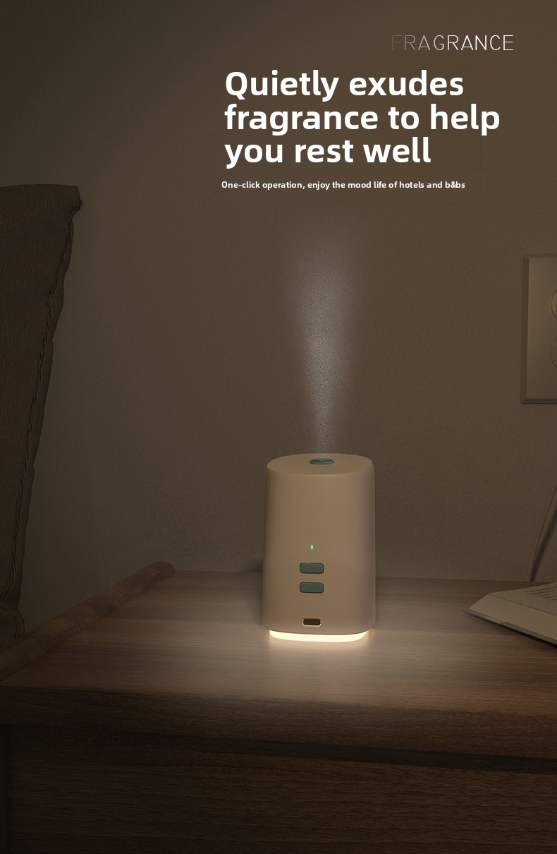Wall-Mounted Aroma Diffuser – Battery-Powered Automatic Spray For Home | Silent Air Freshener With Adjustable Mist & 6 Premium Scents (White)_voghion.com
