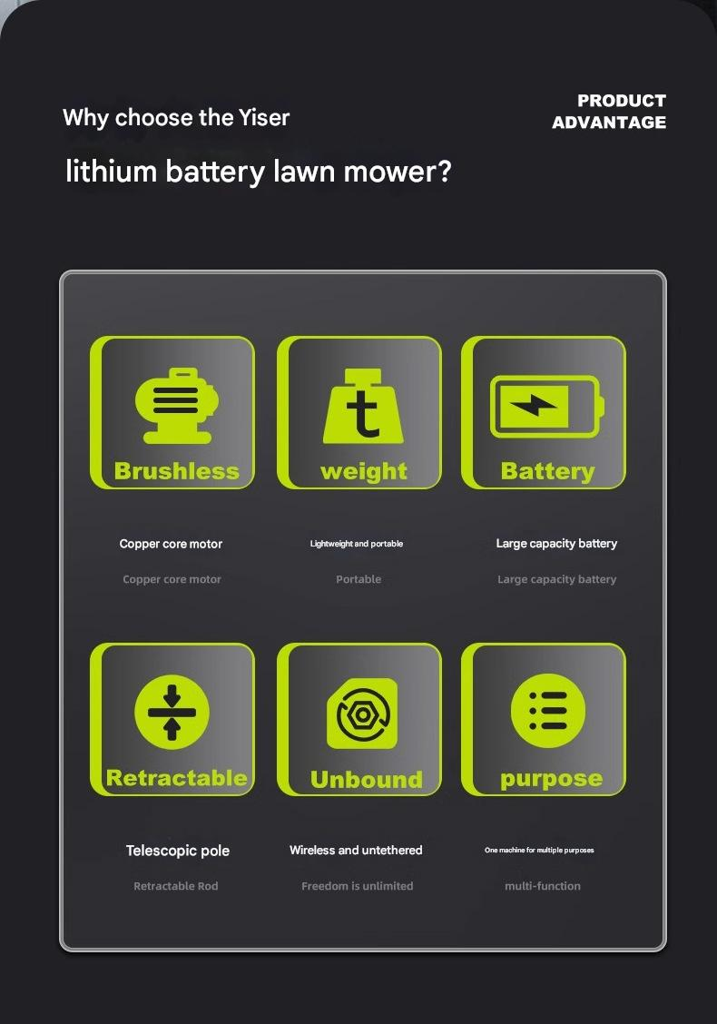 DaVKing Electric Lawn Mower Lithium Battery Lawn Mower New Household Small Rechargeable Lawn Mower Wireless Portable_voghion.com