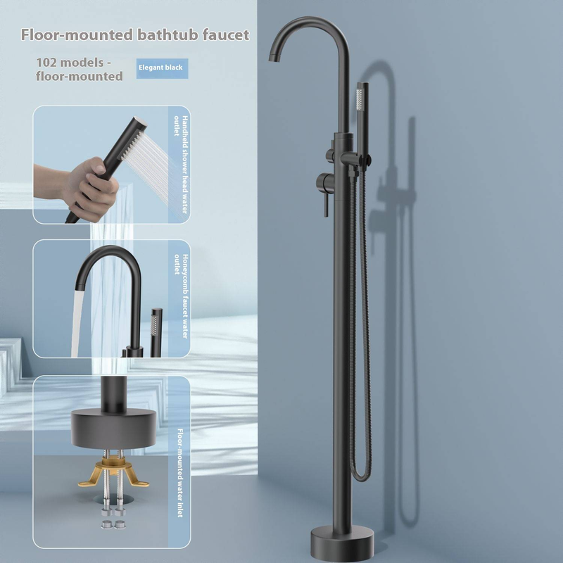 Duvara Monte Duş, Çift Fonksiyonlu, Krom Kaplamalı Premium Bakır Bağımsız Küvet Bataryası Seti – Modern Banyo Yenilemesi"_voghion.com
