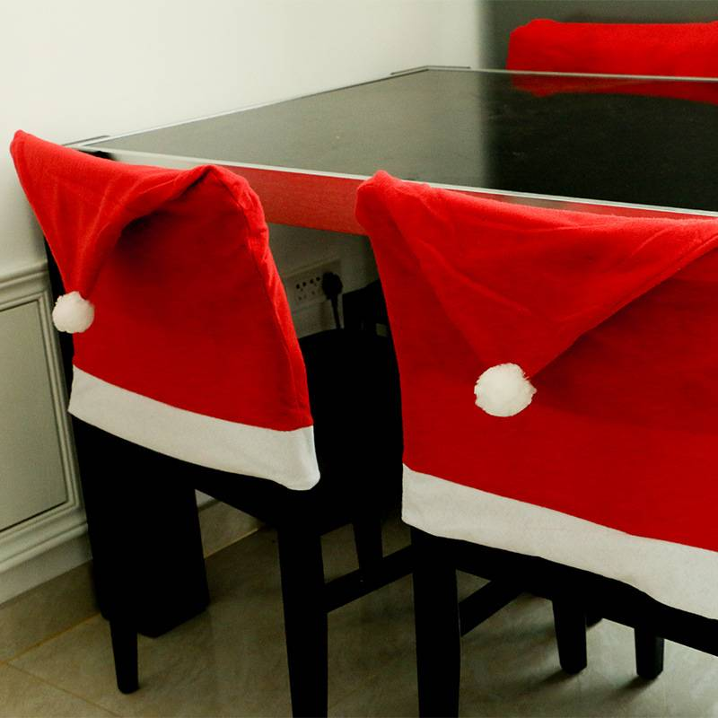 Housses de chaise de Noël – Décorations festives pour chaises de salle à manger, housses de siège réutilisables en tissu non tissé avec motifs de Noël_voghion.com