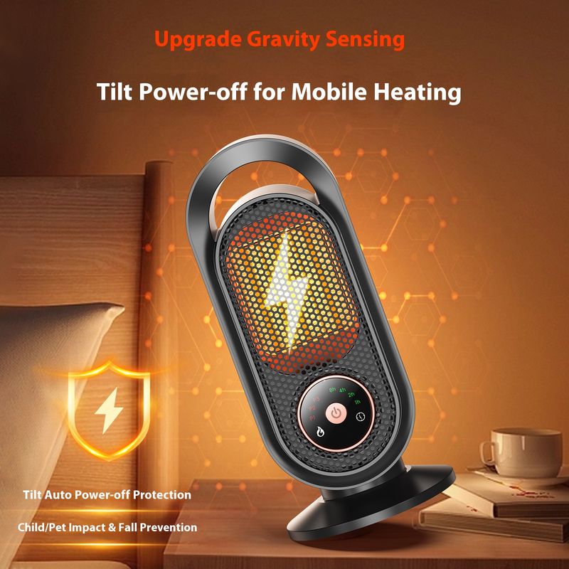 Schnellheizender PTC-Raumheizer – 1500 W Tischwärmer mit Touch-Steuerung, 8-Stunden-Timer, 3 Geschwindigkeitsstufen und Überhitzungsschutz für Zuhause/Büro_voghion.com