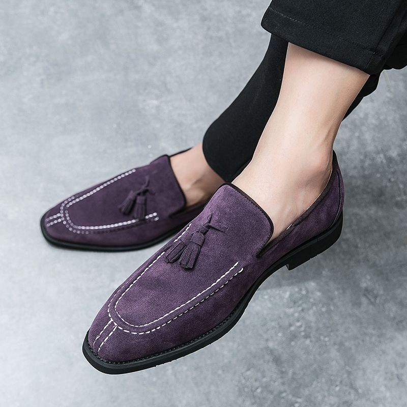 New Fashion Genuine Leather Tassel Business Casual Loafer Shoes For Men Black Business Formal Leather Shoes For Daily Office Casual Men's Shoes For Dr_voghion.com