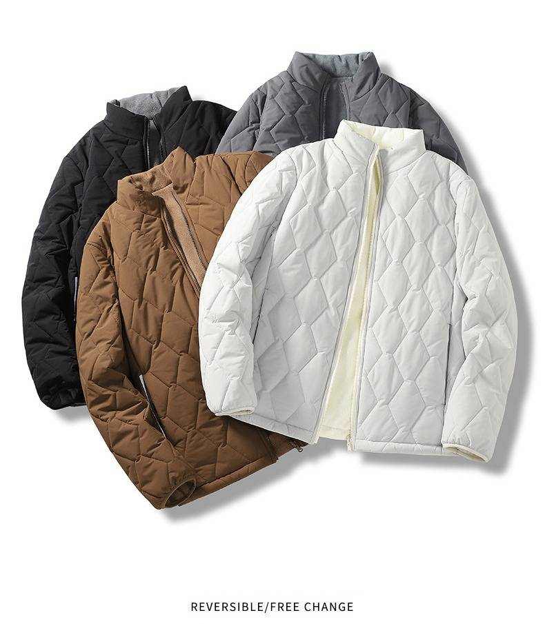 Leichtgewichtige, wendbare Winterjacke für Herren – Slim Fit Steppmantel mit Stehkragen für Business Casual und Alltag_voghion.com