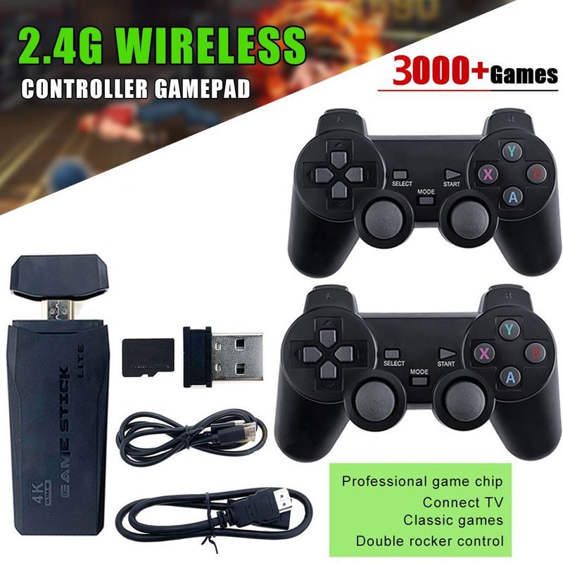 Doppio controller wireless da 2,4 GHz, 4K, 10000, 64, 32 GB, giochi retrò per console video PS1/GBA, regalo di Natale per ragazzi_voghion.com