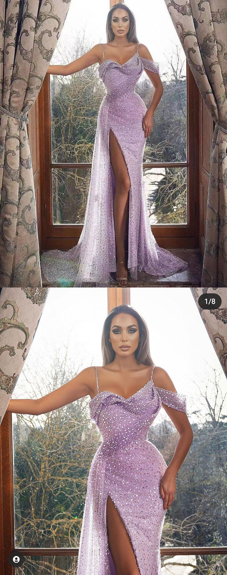 women's dress suspender long skirt slit sequin irregular evening dress_voghion.com
