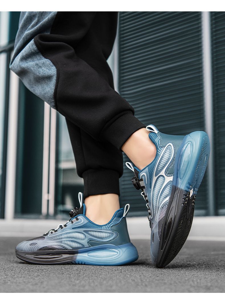 Herren Sommer rotierenden Knopf Mesh weiß Casual Sport Herren atmungsaktiv Frühjahr neue weiche Sohlen Laufschuhe_voghion.com