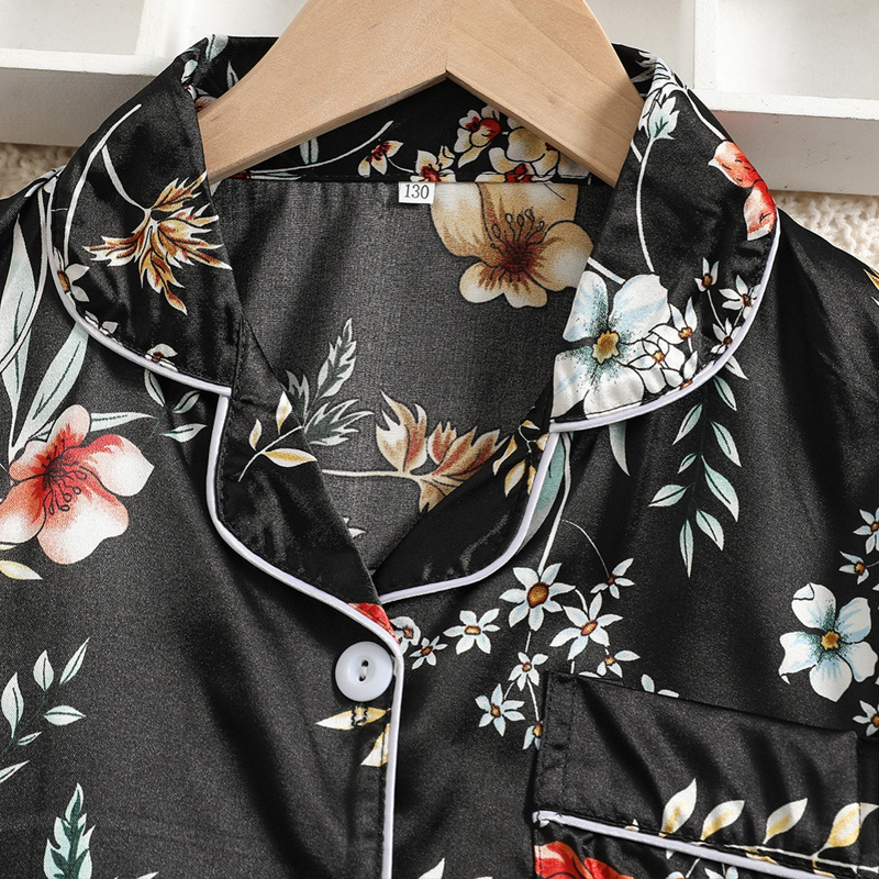 Pyjamas imiteret silke til børnehjemmet Forår og sommer tyndt, cool børnetøj med aircondition_voghion.com